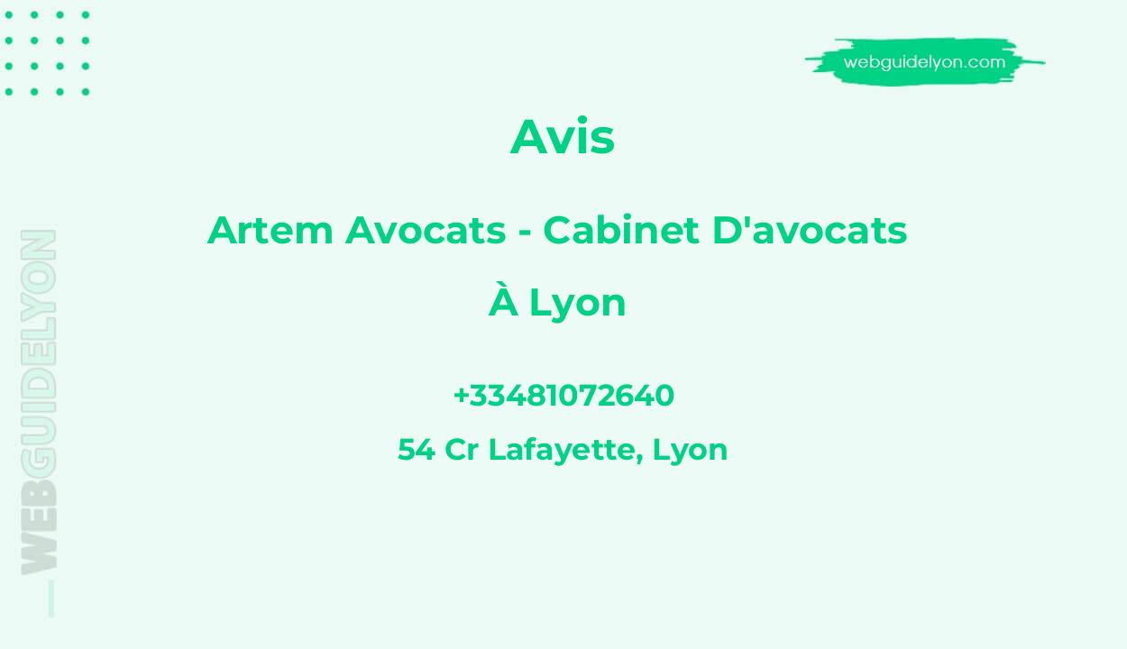 Avis sur Artem Avocats - Cabinet D'avocats À Lyon