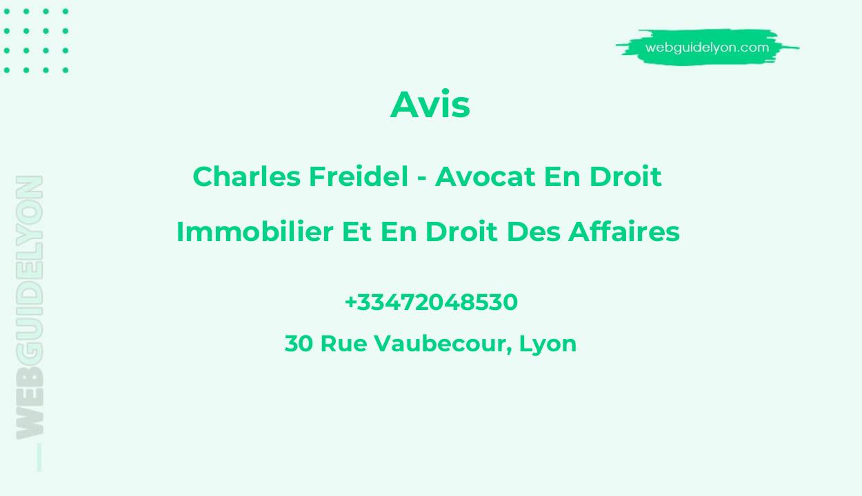 Charles FREIDEL - Avocat en droit immobilier et en droit des affaires