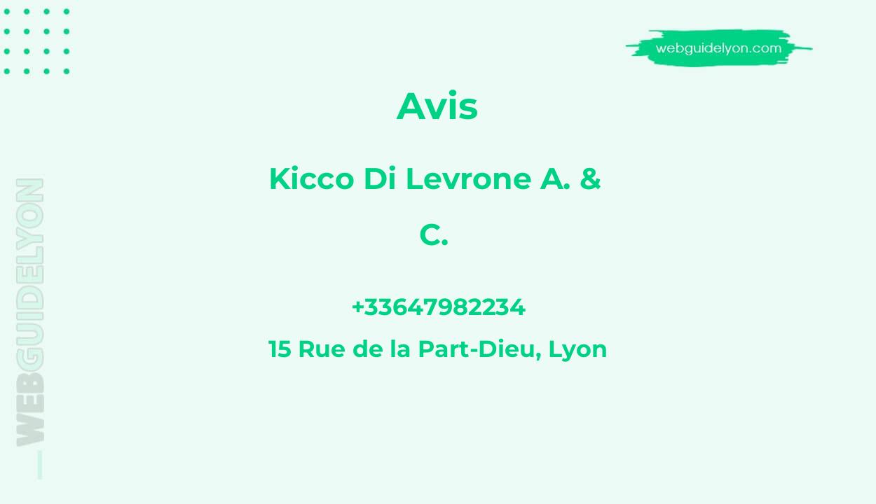 Avis sur Kicco Di Levrone A. & C., 15 Rue de la Part-Dieu, Lyon
