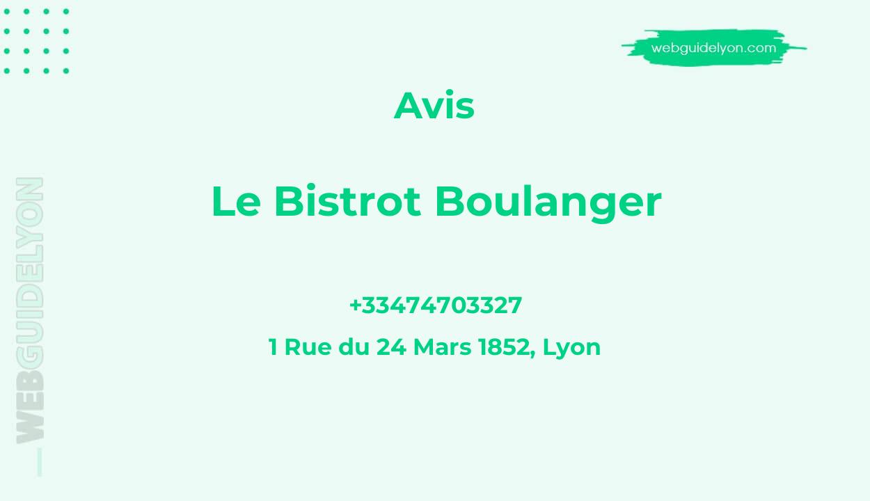 Avis sur Le Bistrot Boulanger, 1 Rue du 24 Mars 1852, Lyon