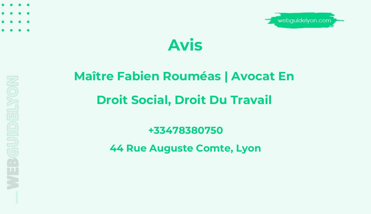 Avis sur Maître Fabien Rouméas | Avocat En Droit Social, Droit Du Travail, Lyon