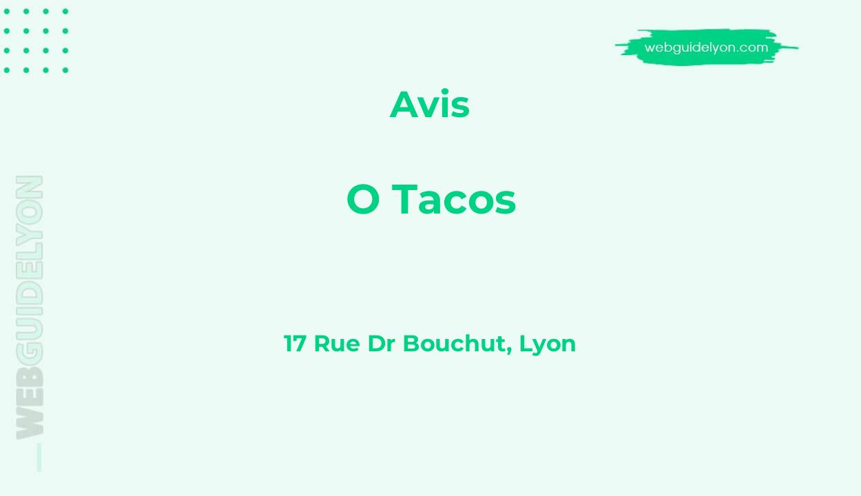 Avis sur O Tacos, 17 Rue Dr Bouchut, Lyon